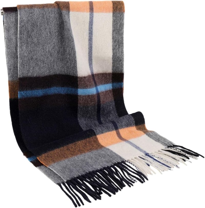 SKNSOFT Winter Wool Plaid Scarf for Men,Women Fashion Tartan Wrap Checkered Scarves - Image 2